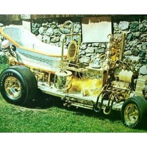 Bath Tub Buggy Postcard Beatnik Race Car Barris 1960s Original Monogram Hot Rod